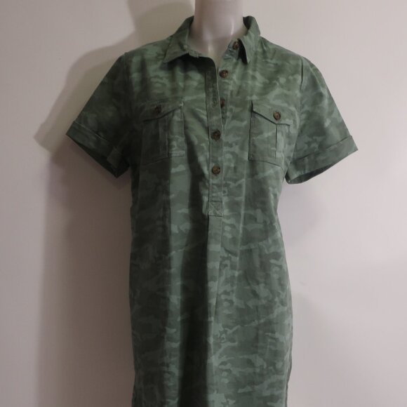NWT Womens Vineyard Vine Tonal Camo Sage Olive Polo Margo Shirtdress 16 - Picture 9 of 16